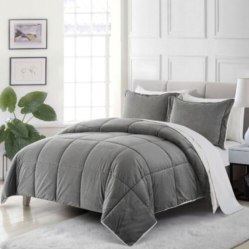 Hivvago Plush Microfiber Reversible Comforter Set