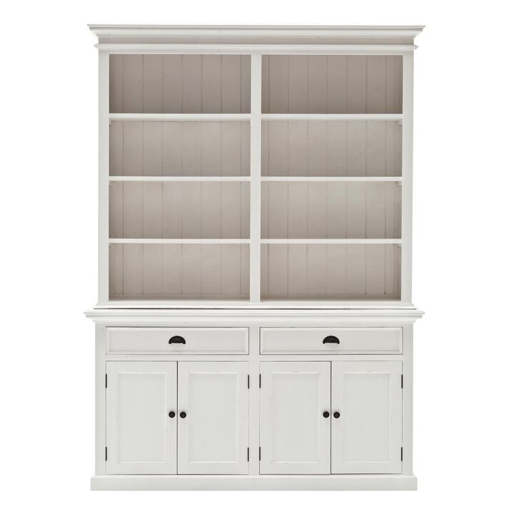 Belen Kox Classic White Hutch Bookcase with Versatile Storage, Belen Kox