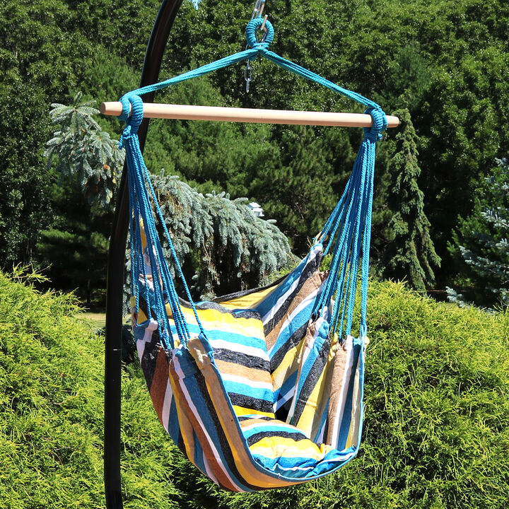 Sunnydaze Double Cushion Hanging Rope Hammock Chair Swing