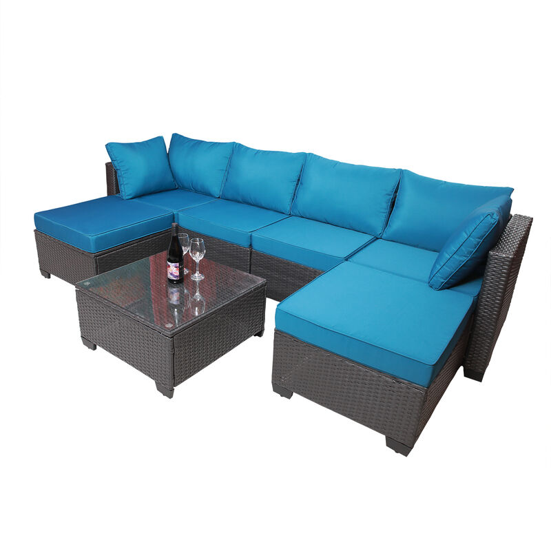 Merax Outdoor Garden Patio Furniture 7-Piece Sofa Sets