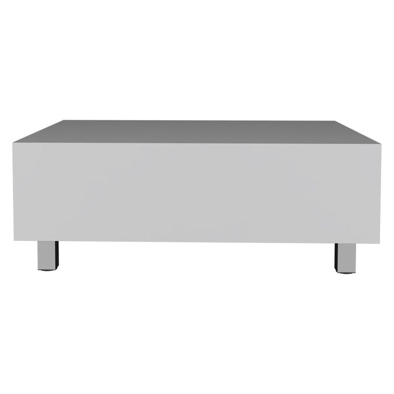 Gambia Lift Top Coffee Table, Four Legs -White