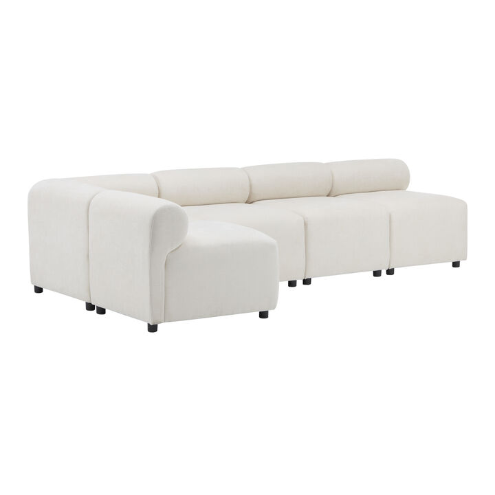 Christopher Knight Home Iansan Modern 5 Piece Chenille Modular Sectional Sofa with Rround Back