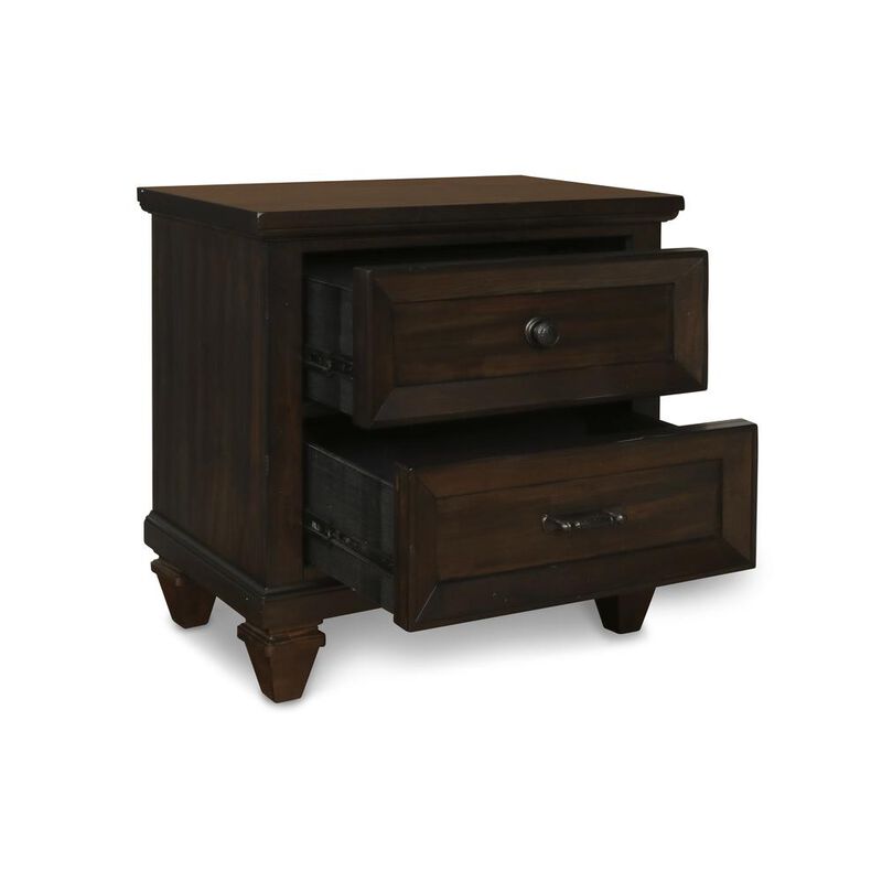 New Classic Furniture Furniture Sevilla Solid Wood 2-Drawer Nightstand in Walnut