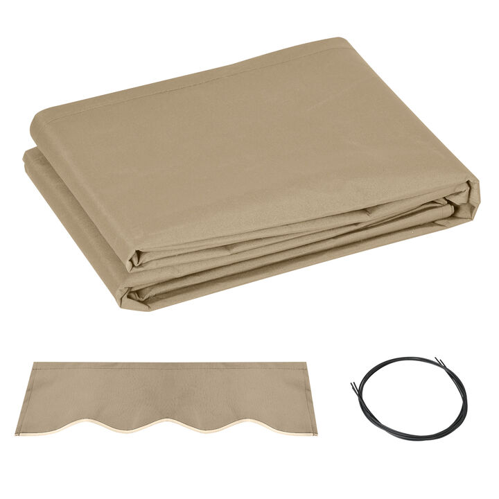 Outsunny 13' x 8' Retractable Awning Fabric Replacement Outdoor Sunshade Canopy Awning Cover, UV Protection, Beige