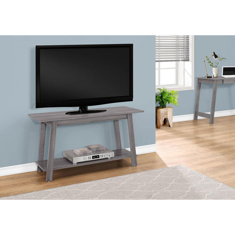 Monarch Specialties I 2737 Tv Stand, 42 Inch, Console, Media Entertainment Center, Storage Shelves, Living Room, Bedroom, Laminate, Grey, Contemporary, Modern