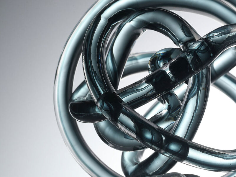 Hand Blown Infinity Knot Sommerso Art Orbit Glass Ball