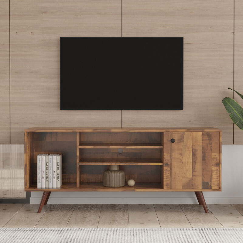 TV Stand Use in Living Room Furniture with 1 storage and 2 shelves Cabinet, high quality particle board, fir wood