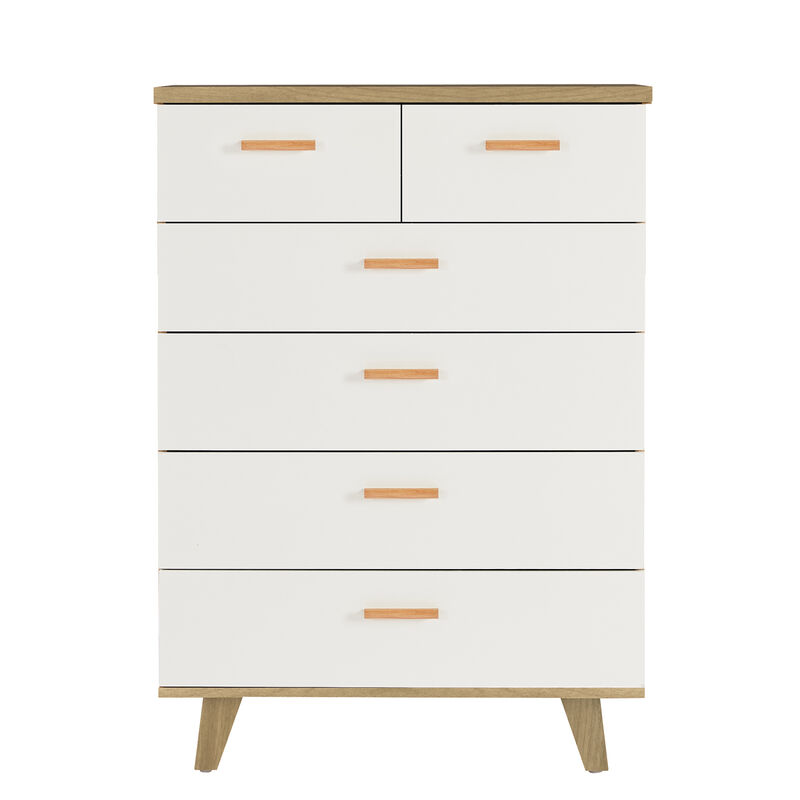 Hivvago Modern Design Solid Wood Dresser with 6 Drawers for Bedroom and Living Room