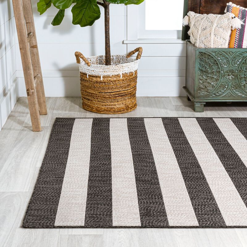 Negril Two Tone Wide Stripe Indoor/Outdoor Area Rug