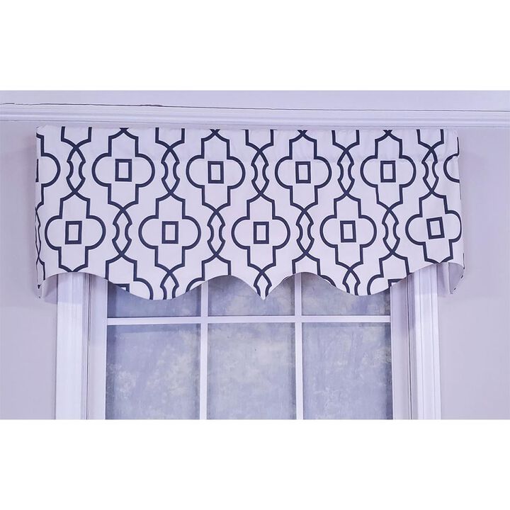 RLF Home Modern Design Classic Crusade Regal Style Window Valance  50" x 17" Light Navy