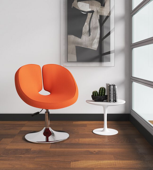 Perch Orange Swivel Accent Chair