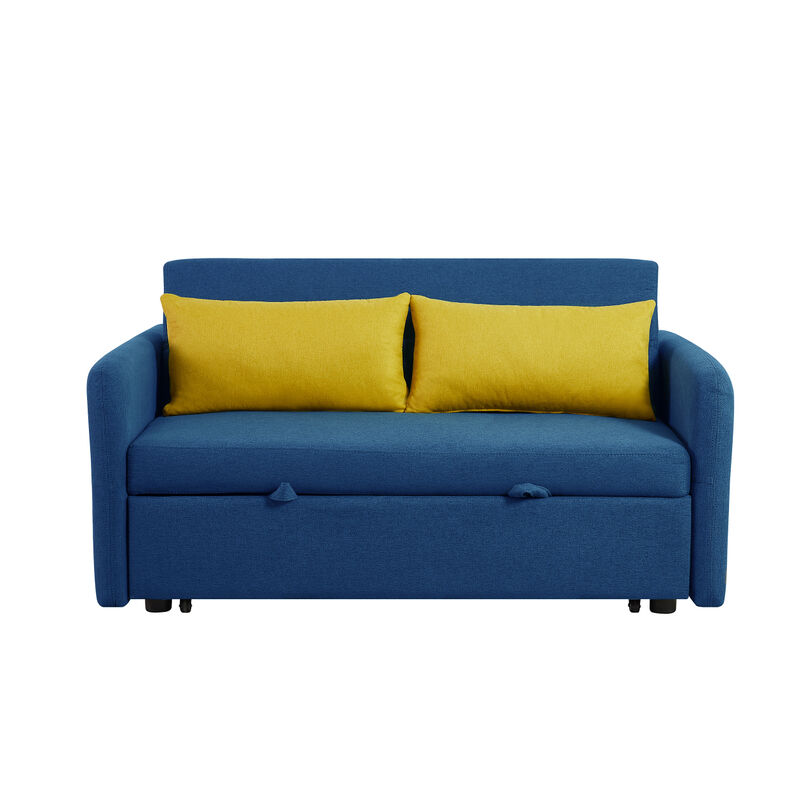 Twins Sofa Bed Blue Fabric