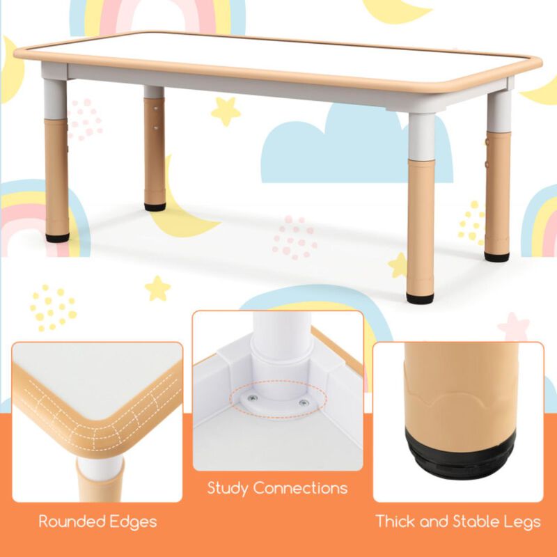 Hivvago Kids Table and Chairs Set for 4 with Graffiti Desktop