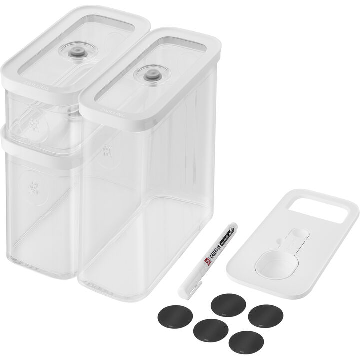 ZWILLING Fresh & Save Cube Box Set, 5-pc, Plasic, Airtight Dry Food Storage Container, Medium Cube Set