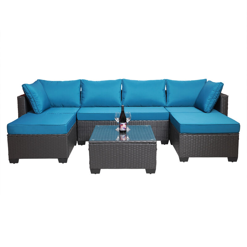 Merax Outdoor Garden Patio Furniture 7-Piece Sofa Sets