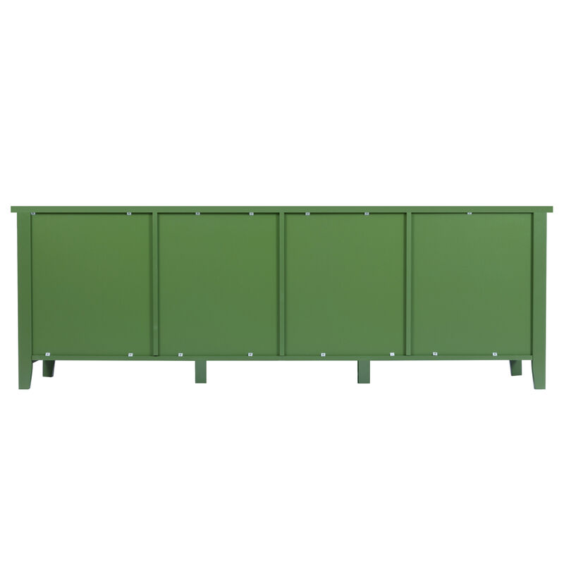 71-inch stylish TV cabinet TV frame TV stand solid wood frame, Changhong glass door, antique green, can be placed in the children's room, bedroom living room wherever you need