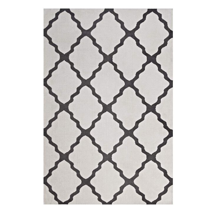 Marja Moroccan Trellis 8x10 Area Rug - Ivory and Charcoal