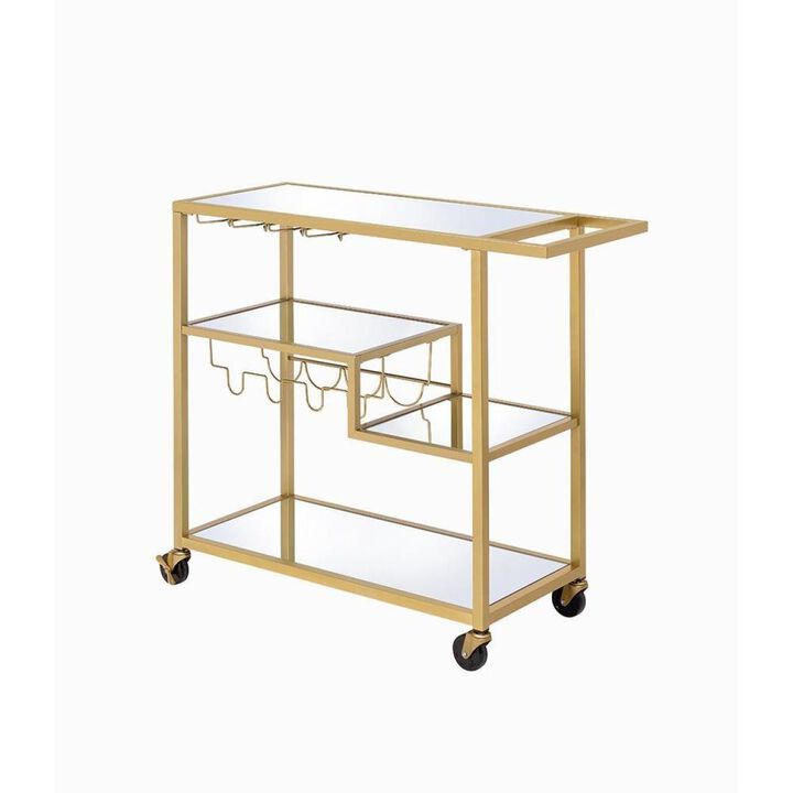 Adamsen Serving Cart, Champagne & Mirror