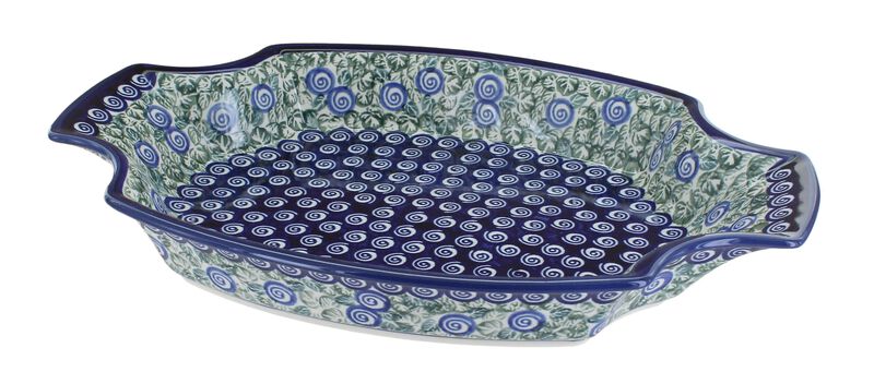 Blue Rose Polish Pottery Nature Large Serving Tray