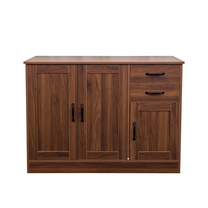 Clihome Modern Wood Buffet Sideboard with 2 Doors&1 Storage and 2drawers -Entryway Serving Storage Cabinet Doors-Dining Room Console, 43.3 Inch