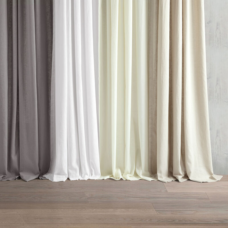 Belgian Flax Prewashed Linen Rich Cotton Blend Window Curtain Panel