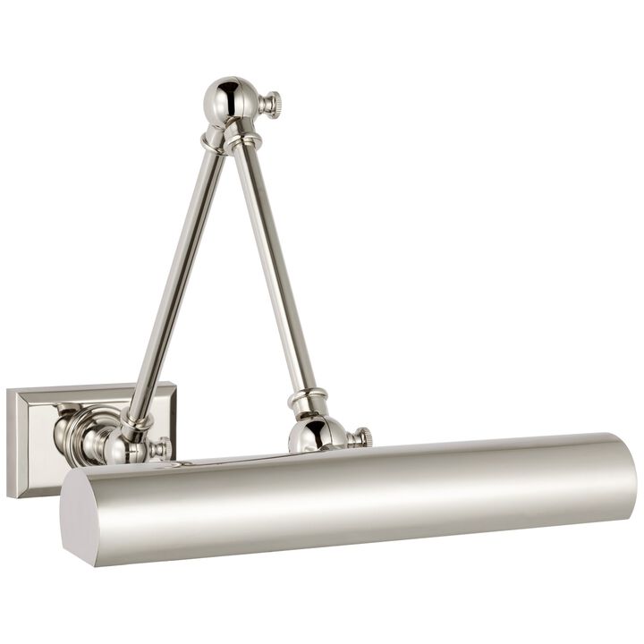 Cabinet Maker 12" Double Library Light in Polished Nickel
