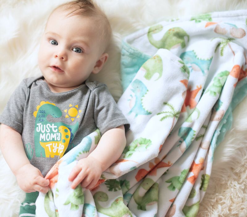 Honey Lemonade - Premium Baby & Toddler Minky Blanket (Dino)