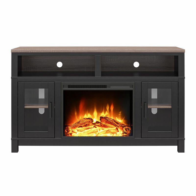 Carver Electric Fireplace Space Heater TV Stand for TVs up to 60"