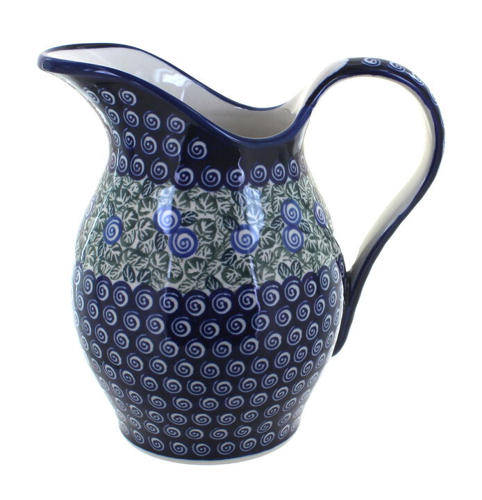 Blue Rose Polish Pottery Country Meadow Pitcher