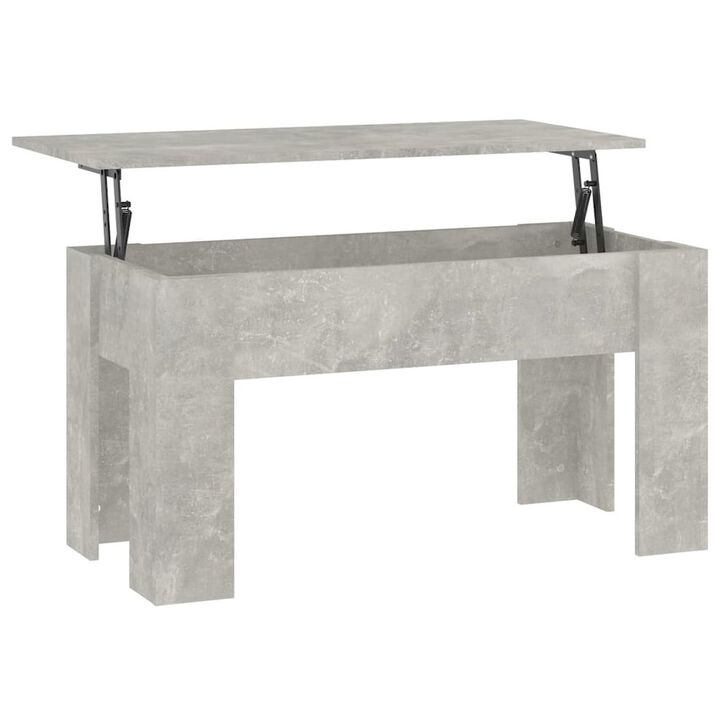 Coffee Table Concrete Gray 39.8"x19.3"x20.5" Engineered Wood