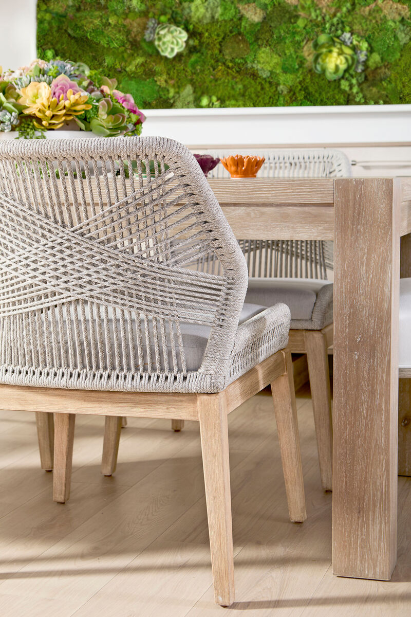 Loom Dining Chair in Taupe & White