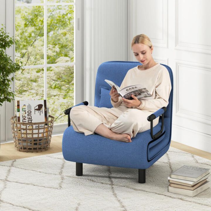 Hivvago 3-in-1 Convertible Sofa Bed with 5-Position Adjustable Backrest and Lumbar Pillow