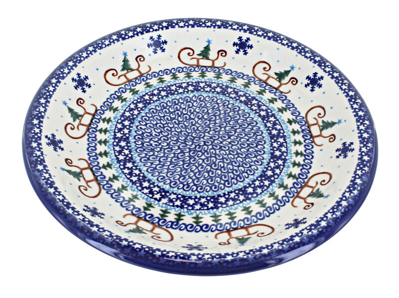 Blue Rose Polish Pottery Charleston Dinner Plate