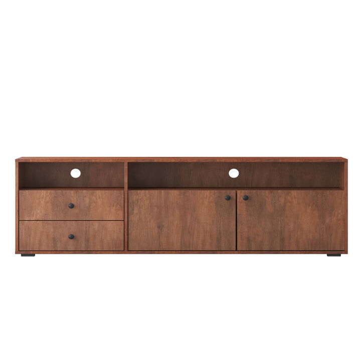62.99 "Modern style multi-storage dark brown slide rail TV cabinet