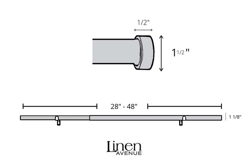 Linen Avenue End Cap Double Window Curtain Rod Set, 28 to 48-Inch, Brushed Nickel