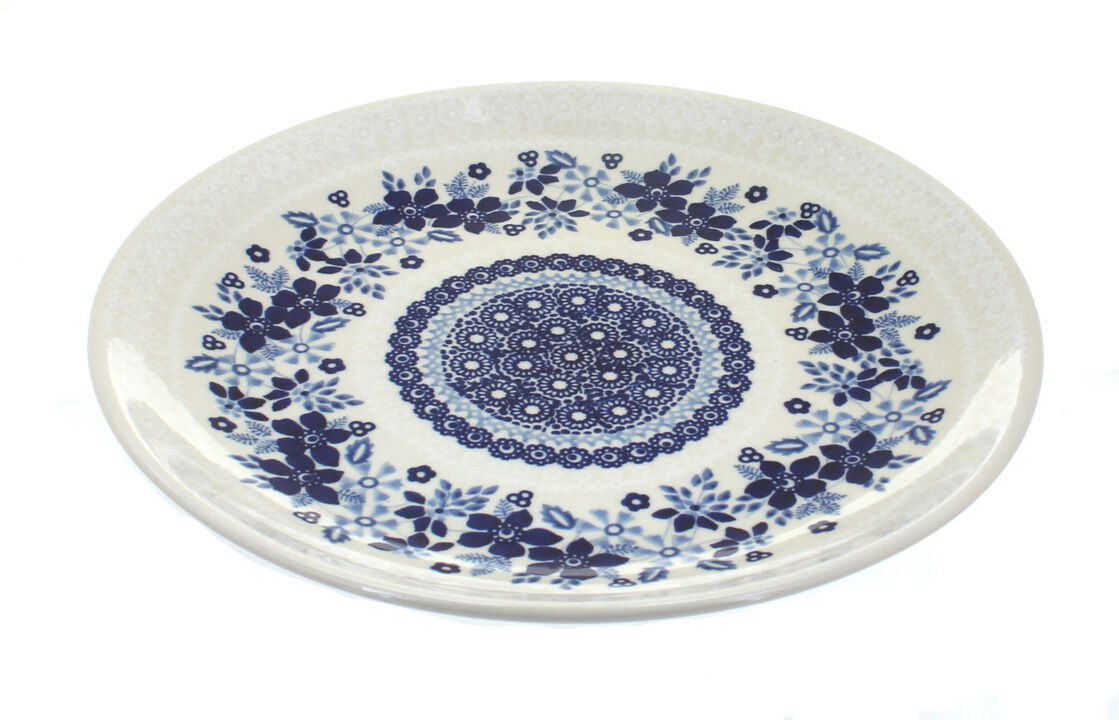 Blue Rose Polish Pottery Blue Violet Dinner Plate