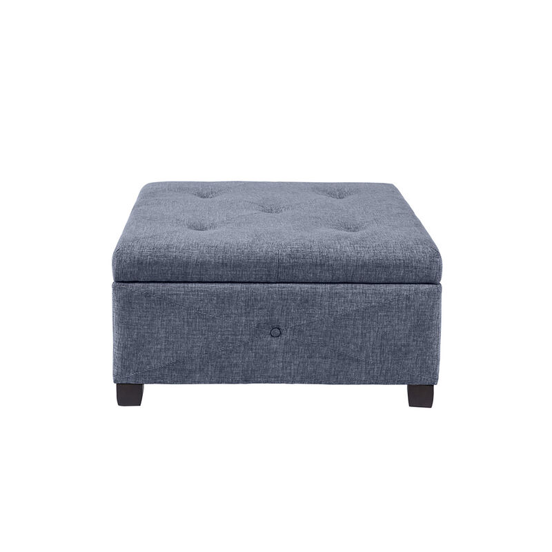 Gracie Mills Rylie Button-Tufted Square Storage Ottoman