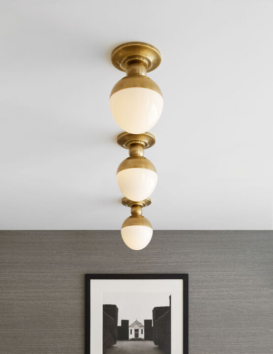 Clark Flush Mount in Antique Brass