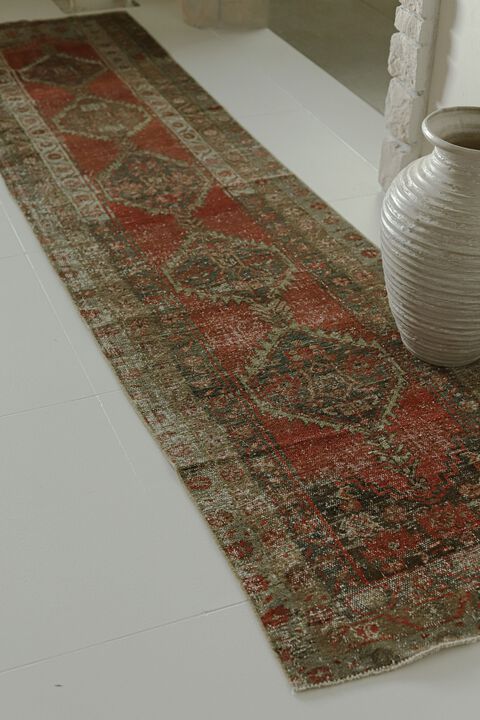 District Loom Antique Persian Heriz Karaja Runner Rug- Townsend