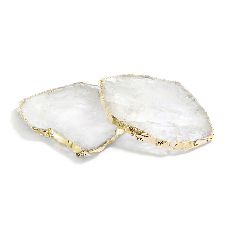 Kivita Coasters, Crystal & Gold, Set of 2