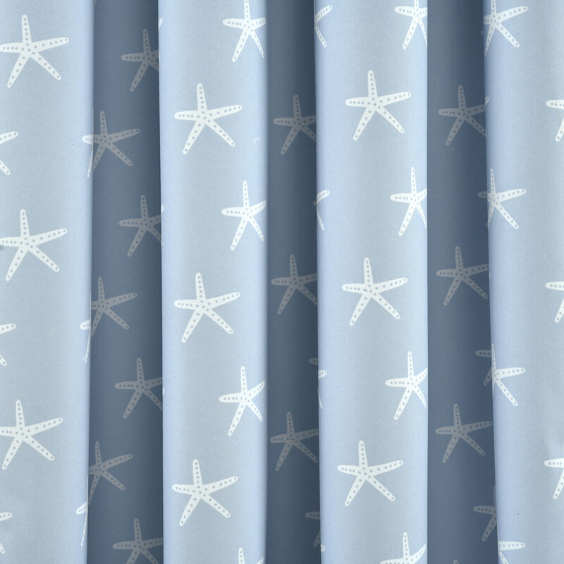 Seaside Starfish Blackout Window Curtain Panel Blue Single 52x84