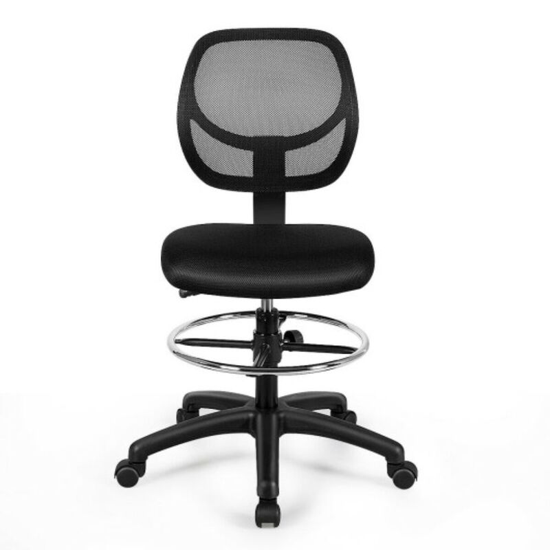 Adjustable Height Mid Back Mesh Drafting Office Chair