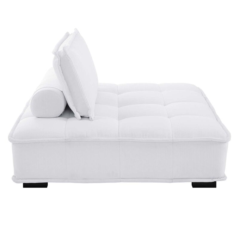 Saunter Tufted Fabric 5-Piece Sectional Sofa White