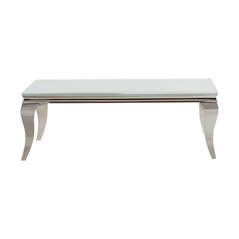 Carone Rectangle Coffee Table White and Chrome