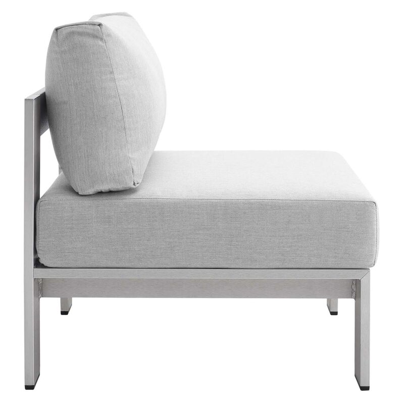 Modway EEI-4227-SLV-GRY Shore SunbrellaPatio Chair in Silver Gray, 27.5 x 25 x 23.5
