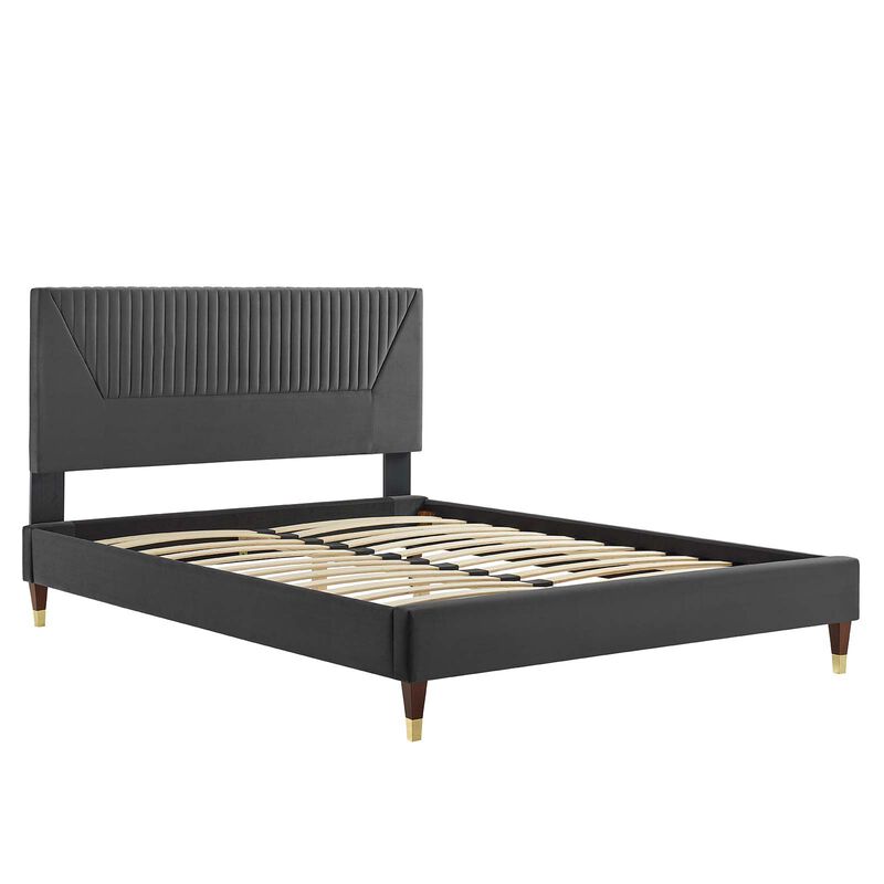 Modway - Yasmine Channel Tufted Performance Velvet King Platform Bed