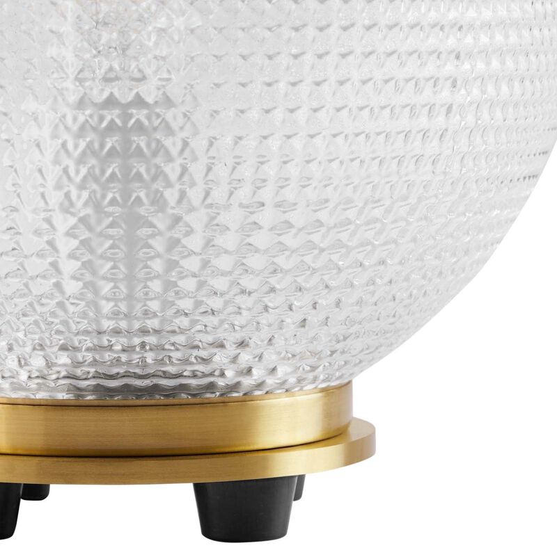 Modway Destiny 1-Light Modern Glass Table Lamp in Satin Brass