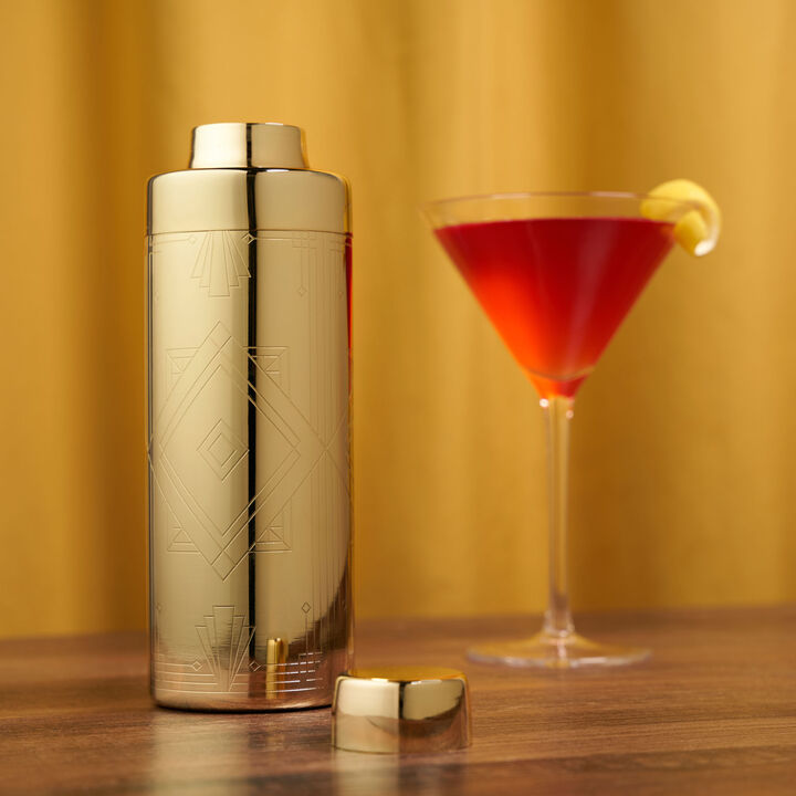 Art Deco Cocktail Shaker in Gold