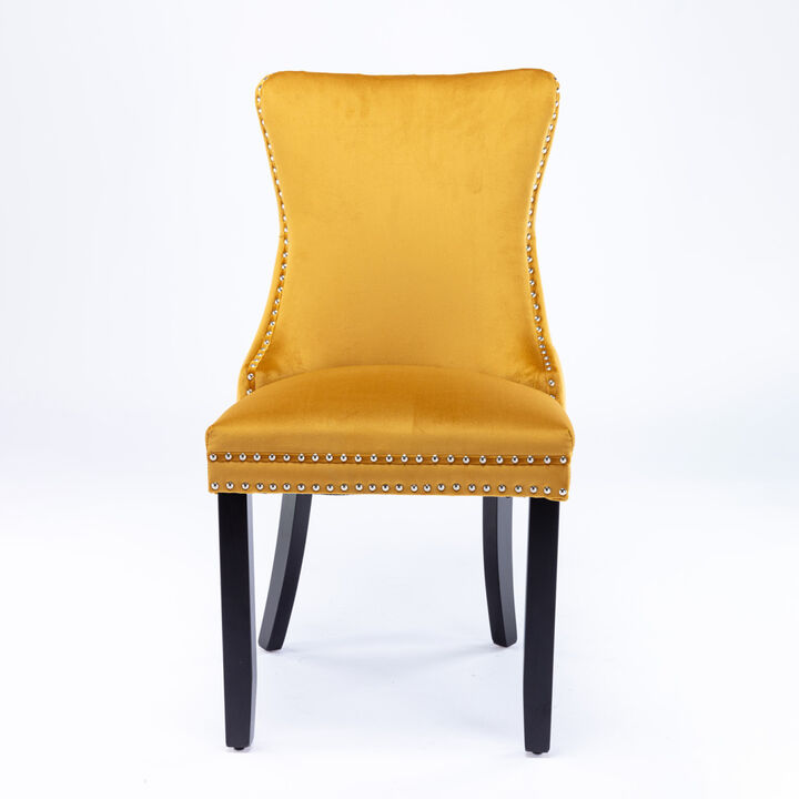 Streamdale Set of 2 Gold Wingback Dining Chairs