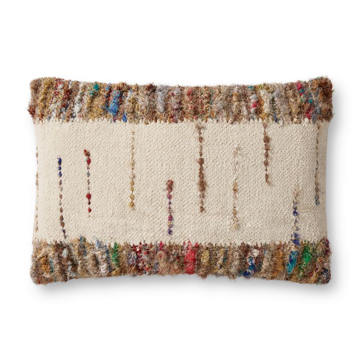 PLL0073 Ivory/Multi 16"x26" Down Pillow